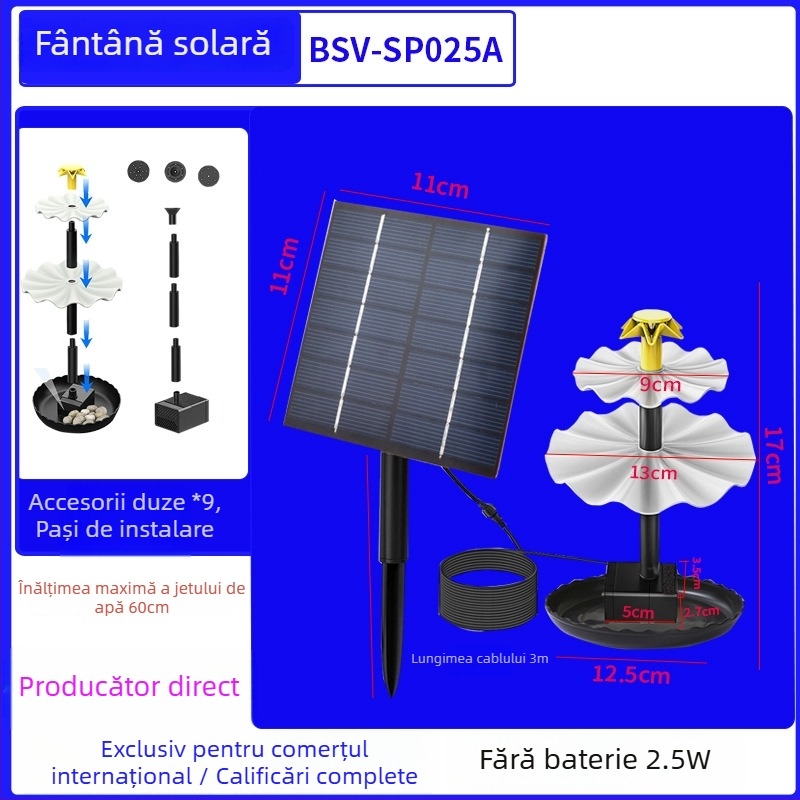Best way fântână solară cu acționare directă pentru baie de păsări
