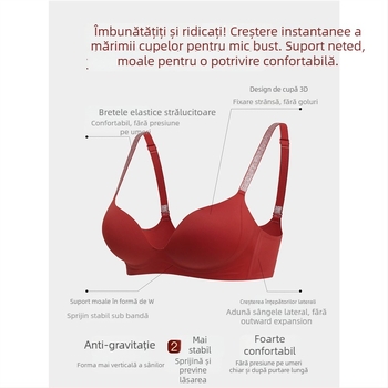 Sutien nylon, cupă 3/4, fără inel metalic, cupă turnată cu margine superioară subțire și margine inferioară mai groasă, bretele fixe dublu, închidere în spate cu trei rânduri
