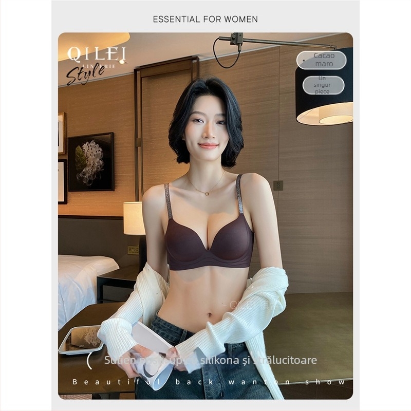 Sutien nylon, cupă 3/4, fără inel metalic, cupă turnată cu margine superioară subțire și margine inferioară mai groasă, bretele fixe dublu, închidere în spate cu trei rânduri