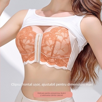 Sutien Push-Up cu închidere frontală, reglabil, ultra-subțire, cupă completă