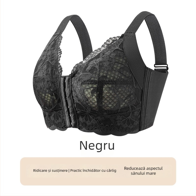 Sutien Push-Up cu închidere frontală, reglabil, ultra-subțire, cupă completă