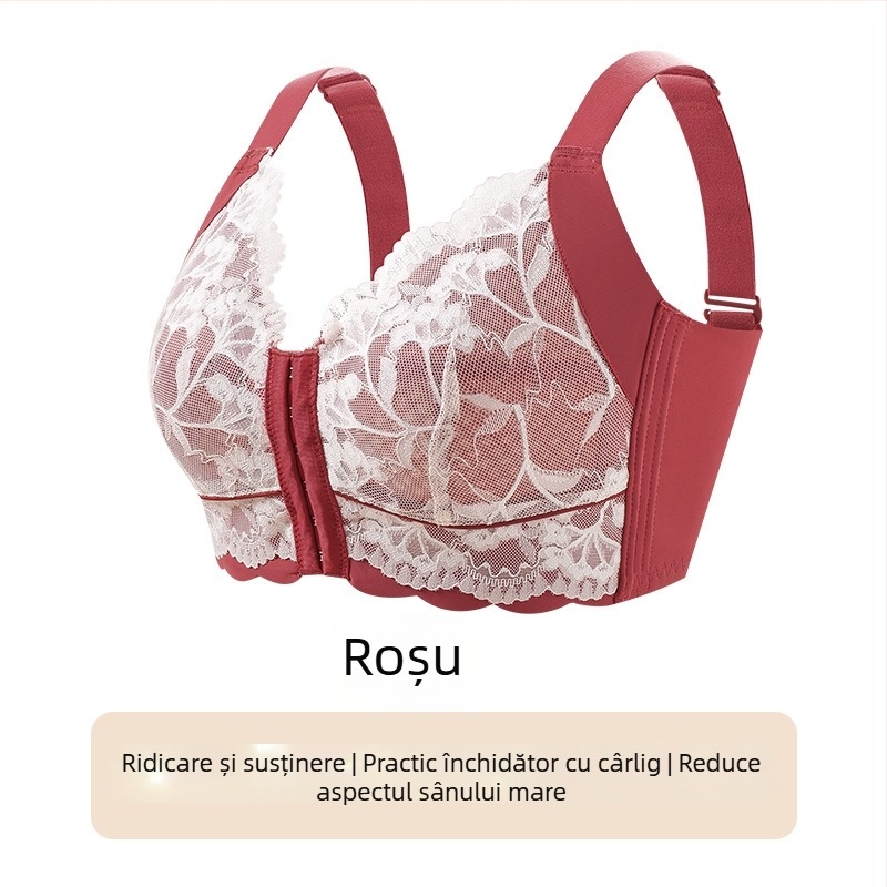 Sutien Push-Up cu închidere frontală, reglabil, ultra-subțire, cupă completă