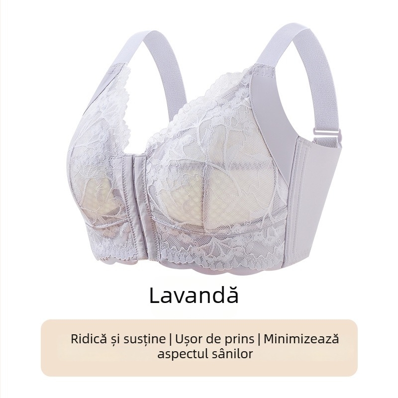 Sutien Push-Up cu închidere frontală, reglabil, ultra-subțire, cupă completă