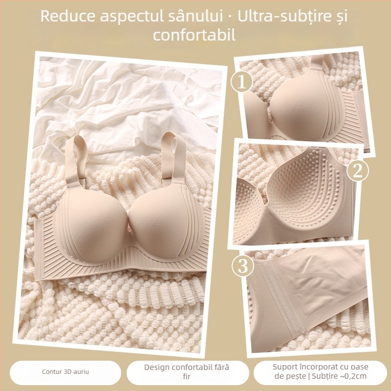 Sutien în stil corset, cupe complete, cupe subțiri din nylon, bretele fixe duble, închidere spate cu patru rânduri de cărlige.