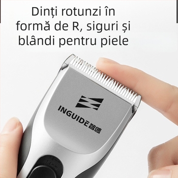Aparat de tuns păr electric fără fir — baterie încorporată, lamă ceramică, motor cu perii, rezistent la apă, complet lavabil