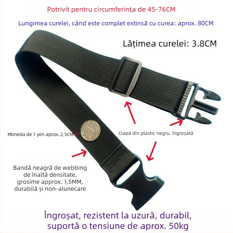 Bandă cu cataramă pentru bagaje – curea de fixare pentru împachetare și extindere a valizelor, 1000D polipropilenă, toamna 2024