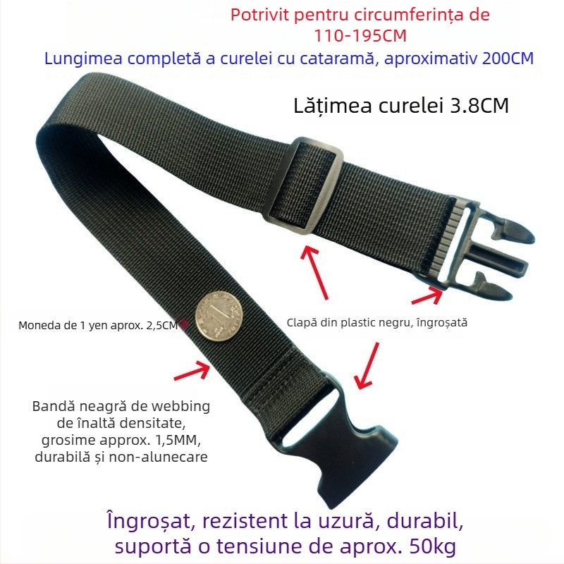 Bandă cu cataramă pentru bagaje – curea de fixare pentru împachetare și extindere a valizelor, 1000D polipropilenă, toamna 2024