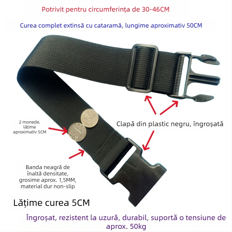 Bandă cu cataramă pentru bagaje – curea de fixare pentru împachetare și extindere a valizelor, 1000D polipropilenă, toamna 2024