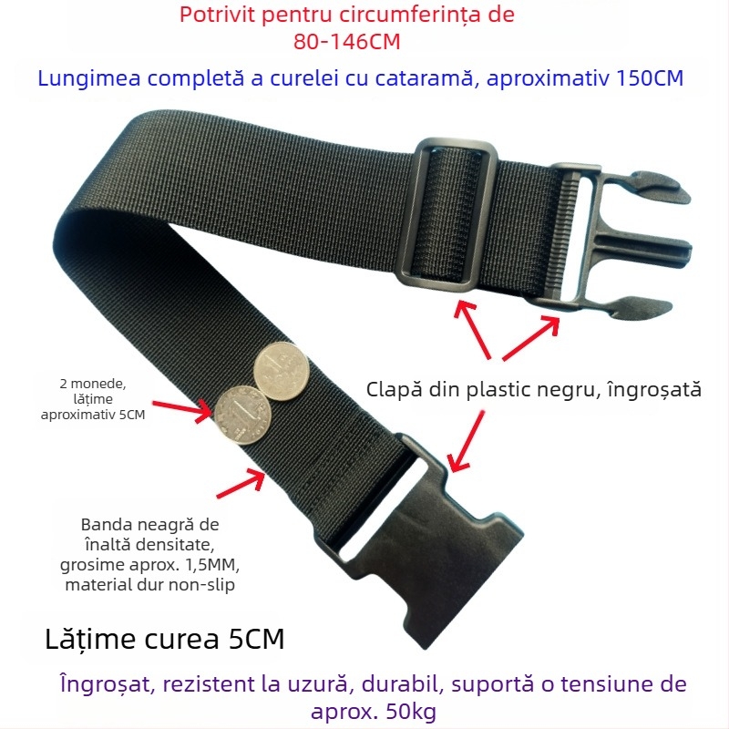 Bandă cu cataramă pentru bagaje – curea de fixare pentru împachetare și extindere a valizelor, 1000D polipropilenă, toamna 2024