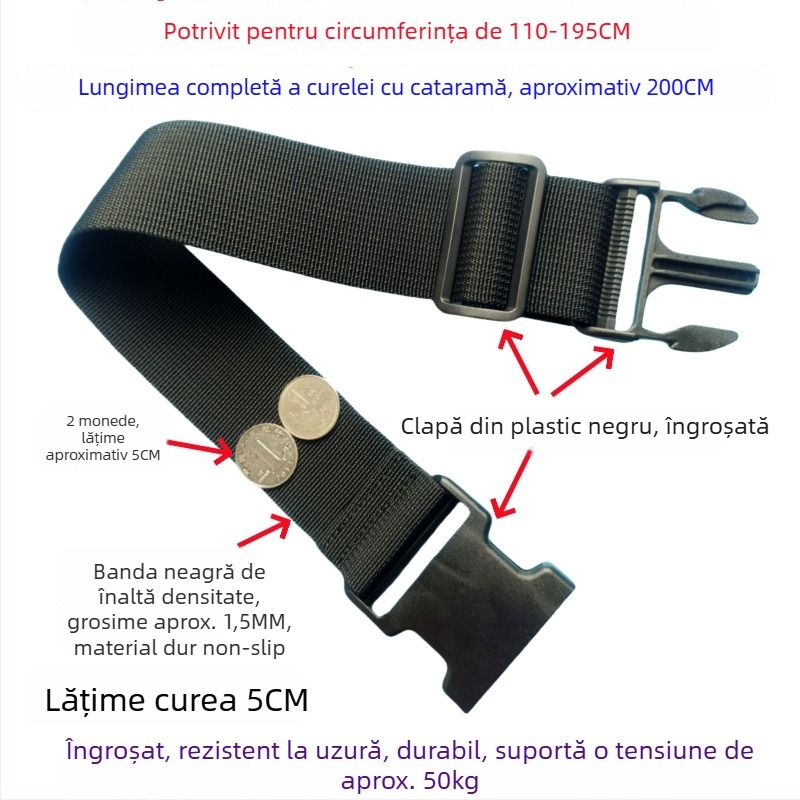 Bandă cu cataramă pentru bagaje – curea de fixare pentru împachetare și extindere a valizelor, 1000D polipropilenă, toamna 2024