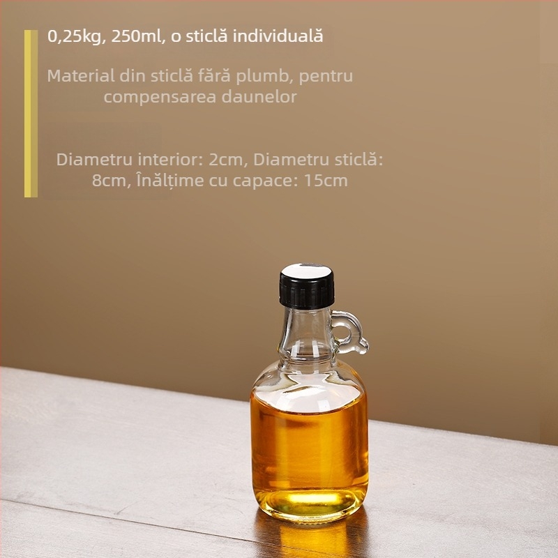 Sticlă din sticlă pentru ulei cu capac etanș, alimentară, pentru ulei de susan și ulei de ceai, cu deschidere și închidere automate