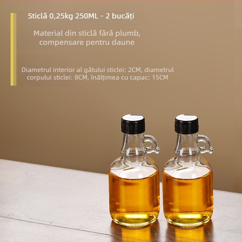 Sticlă din sticlă pentru ulei cu capac etanș, alimentară, pentru ulei de susan și ulei de ceai, cu deschidere și închidere automate