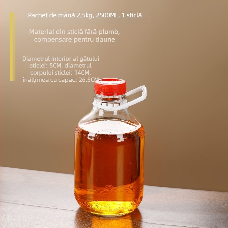 Sticlă din sticlă pentru ulei cu capac etanș, alimentară, pentru ulei de susan și ulei de ceai, cu deschidere și închidere automate