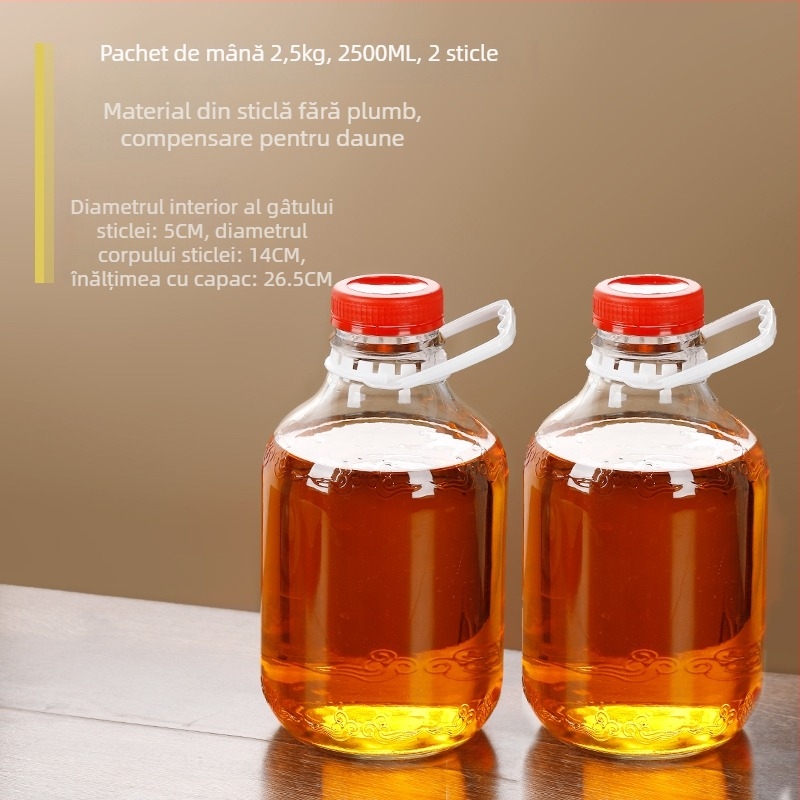 Sticlă din sticlă pentru ulei cu capac etanș, alimentară, pentru ulei de susan și ulei de ceai, cu deschidere și închidere automate