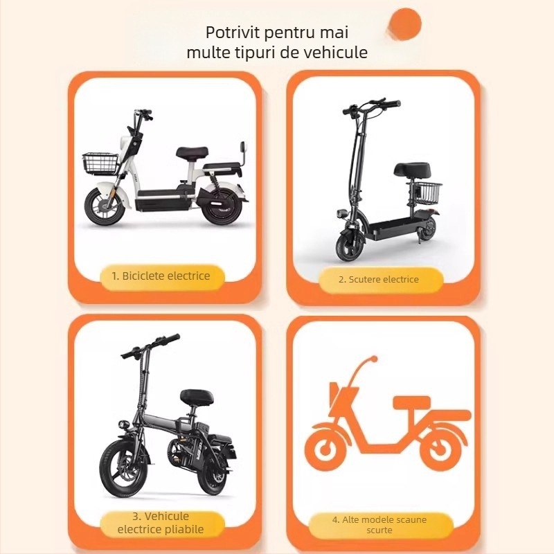 Husă pentru șa de bicicletă electrică – rezistentă la soare și ploaie, pernă moale din PU – compatibilă cu bicicletele electrice Aima și Yade