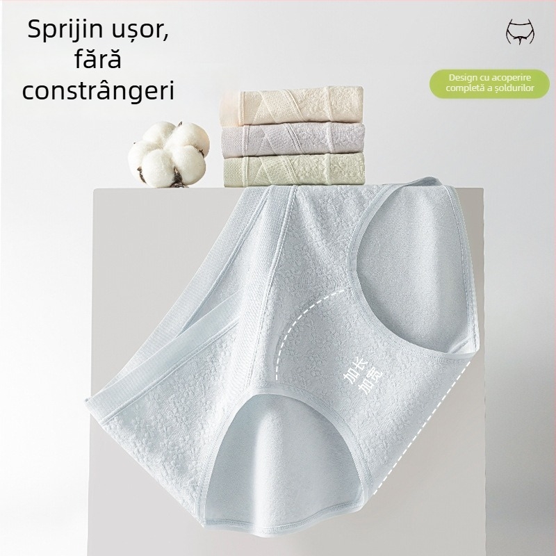 Chiloți de maternitate din bumbac, căptușeală din bumbac, țesătură jacquard, respirabili, antibacterieni, susținerea abdomenului, talie joasă