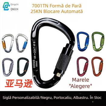 Carabinieră cu eliberare rapidă, închidere automată, aliaj de aluminiu, 25 kN, marcă Q&C, pachet de 100 buc