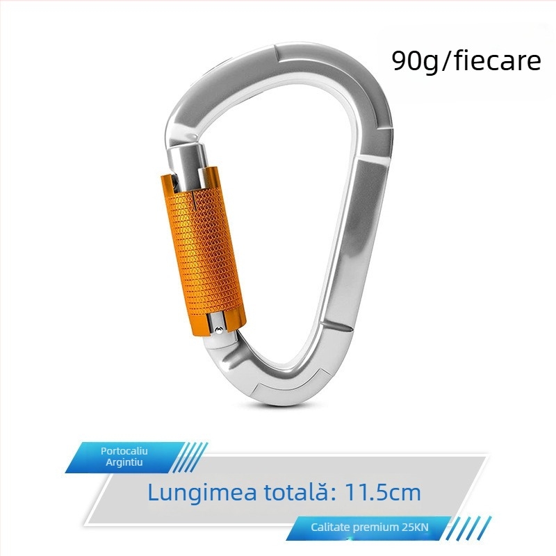 Carabinieră cu eliberare rapidă, închidere automată, aliaj de aluminiu, 25 kN, marcă Q&C, pachet de 100 buc