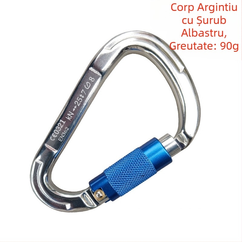 Carabinieră cu eliberare rapidă, închidere automată, aliaj de aluminiu, 25 kN, marcă Q&C, pachet de 100 buc