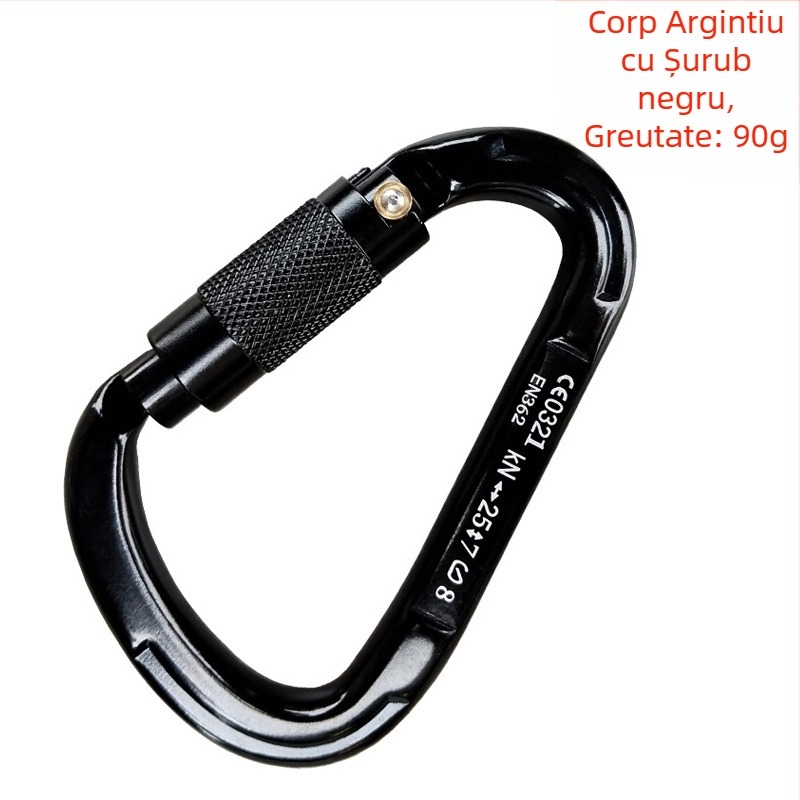 Carabinieră cu eliberare rapidă, închidere automată, aliaj de aluminiu, 25 kN, marcă Q&C, pachet de 100 buc