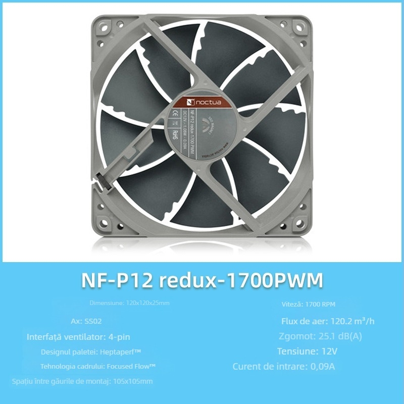 Owl F12/P12 Seria ventilator pentru carcasa PC, control PWM inteligent al temperaturii, 5V, 1500 RPM, rulment SSO2