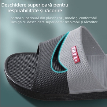 Papuci de interior pentru bărbați din PVC, talpă antiderapantă groasă, deget deschis, turnare prin injecție