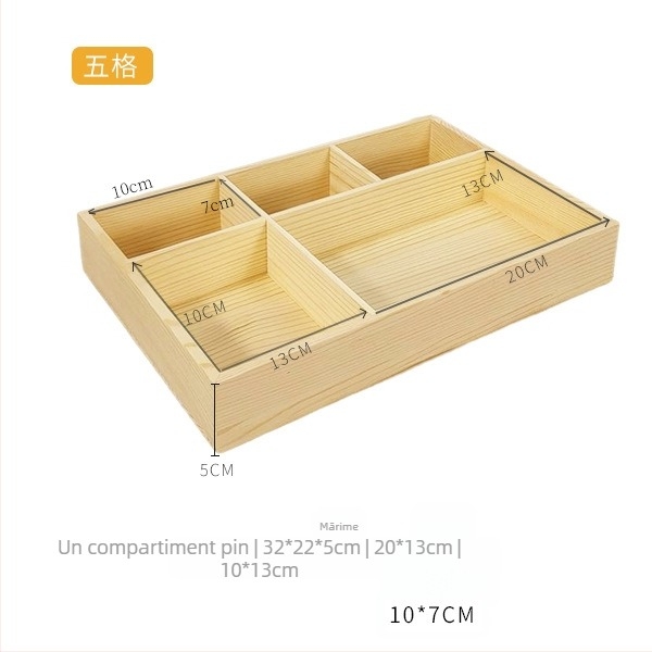 Cutie de depozitare din lemn cu compartimente pătrate, pentru utilizare pe birou, 18L capacitate, personalizabilă, montaj în mașină