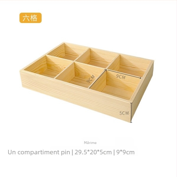 Cutie de depozitare din lemn cu compartimente pătrate, pentru utilizare pe birou, 18L capacitate, personalizabilă, montaj în mașină