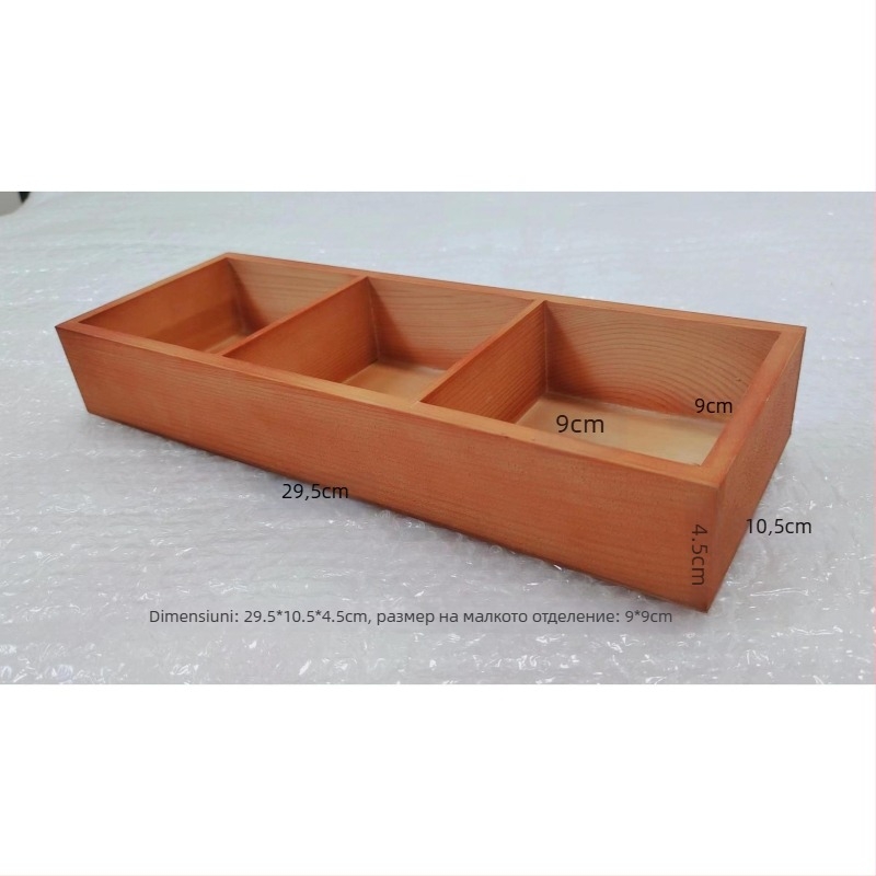 Cutie de depozitare din lemn cu compartimente pătrate, pentru utilizare pe birou, 18L capacitate, personalizabilă, montaj în mașină