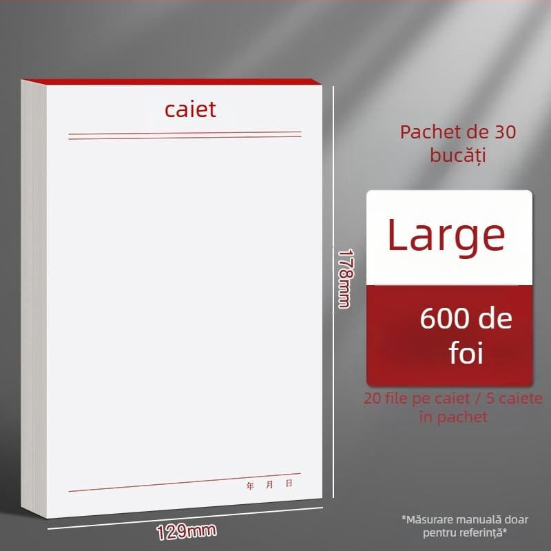 Think about it Bloc de notițe din hârtie – foi goale, schițe rupte, ambalaj de bază