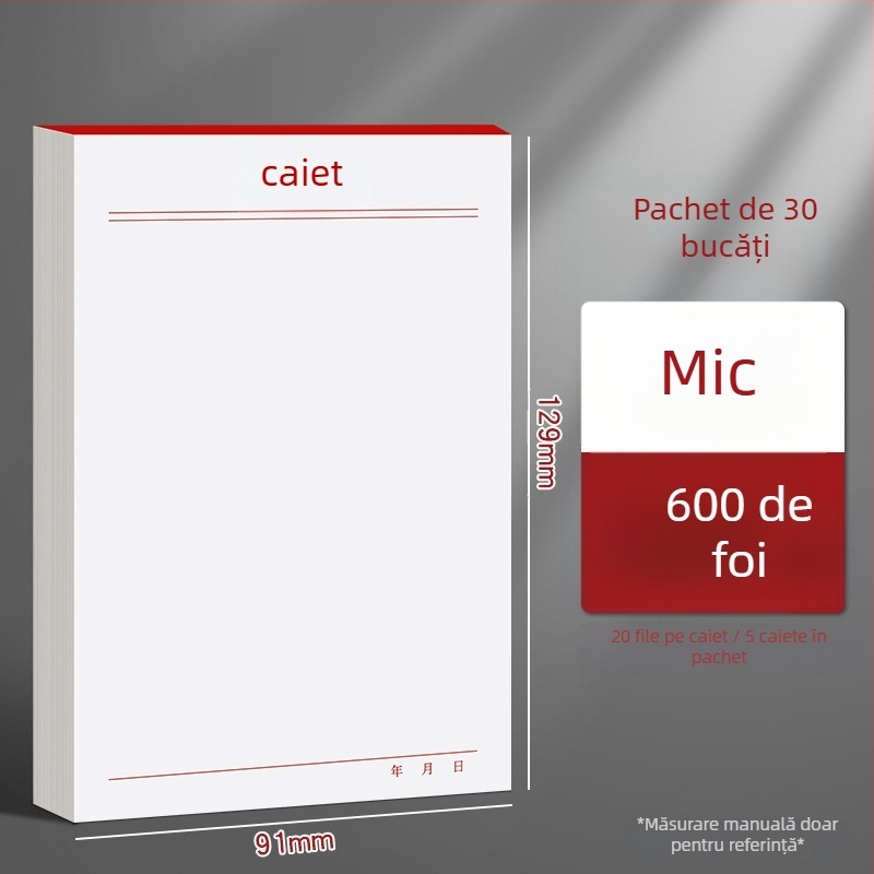 Think about it Bloc de notițe din hârtie – foi goale, schițe rupte, ambalaj de bază