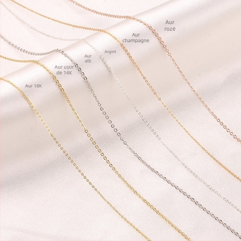 Lanț placat cu aur umplut 14K/18K, mărgele din bile, lanț subțire cu conectare plată O, nucleu din cupru, electroplacare pentru bijuterii DIY