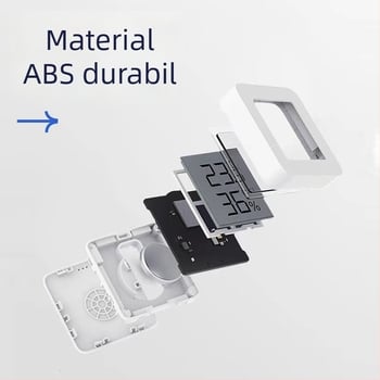 Termometru pentru acvariu, impermeabil, înaltă precizie, afișaj digital dual, montaj pe perete, senzor extern pentru temperatură și umiditate