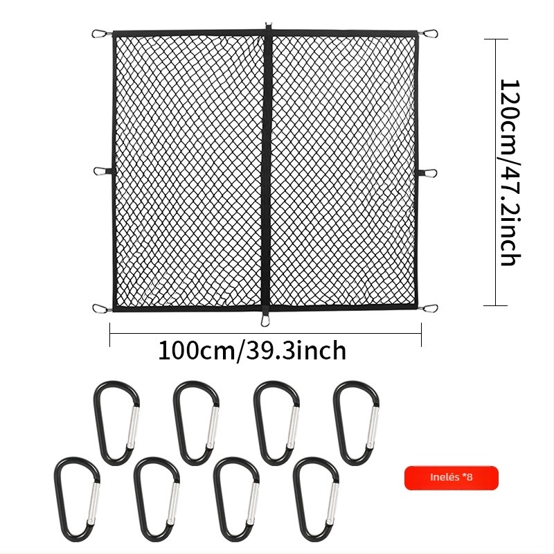 Plasă textilă pentru portbagaj – plasă elastică de depozitare, tip atârnat, universală, personalizabilă, rezistentă la presiune