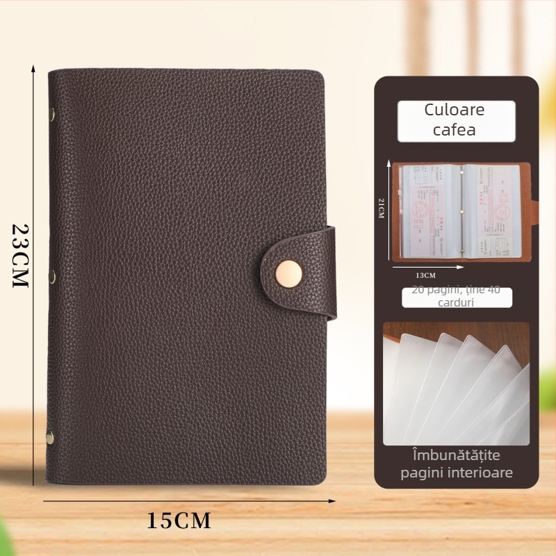 Mapă pentru chitanțe din PU piele - 40 pagini, Model Deposit Slip Book 001, Dimensiuni 22×15.5 cm