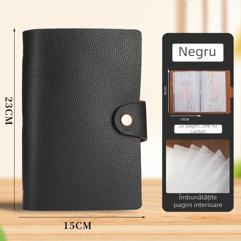 Mapă pentru chitanțe din PU piele - 40 pagini, Model Deposit Slip Book 001, Dimensiuni 22×15.5 cm