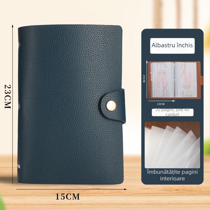 Mapă pentru chitanțe din PU piele - 40 pagini, Model Deposit Slip Book 001, Dimensiuni 22×15.5 cm