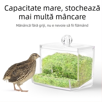 Hranitor automat pentru păsări din acril cu dozator de apă (Weibi)