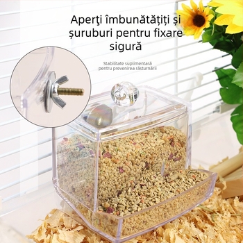 Hranitor automat pentru păsări din acril cu dozator de apă (Weibi)