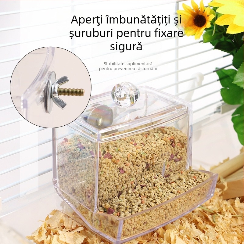 Hranitor automat pentru păsări din acril cu dozator de apă (Weibi)