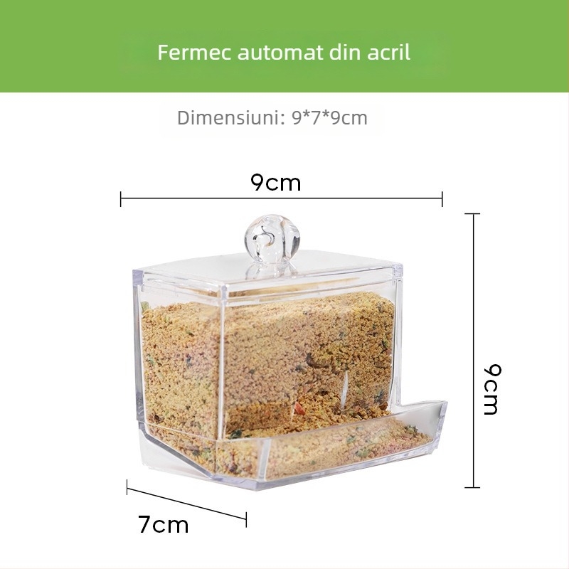 Hranitor automat pentru păsări din acril cu dozator de apă (Weibi)
