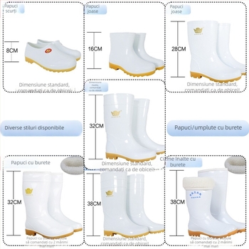 Cizme de ploaie unisex pentru industria alimentară, înălțime mare a gambelor, partea superioară din PVC, talpă din cauciuc, rezistente la ulei și alunecare, turnate dintr-o singură bucată, pentru toate anotimpurile