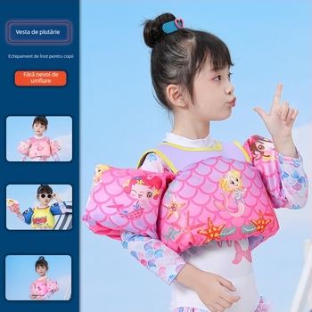 Vestă de plutire pentru copii cu mâneci gonflabile și design flamingo - costum de baie pentru bebeluși (OEM)