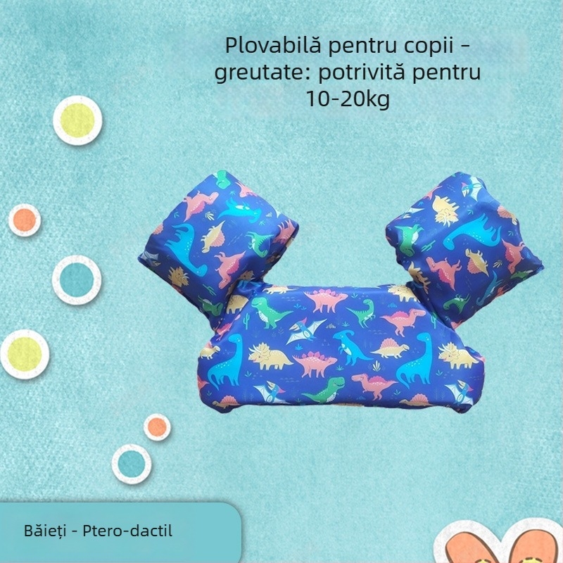 Vestă de plutire pentru copii cu mâneci gonflabile și design flamingo - costum de baie pentru bebeluși (OEM)
