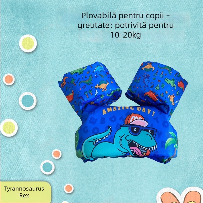 Vestă de plutire pentru copii cu mâneci gonflabile și design flamingo - costum de baie pentru bebeluși (OEM)