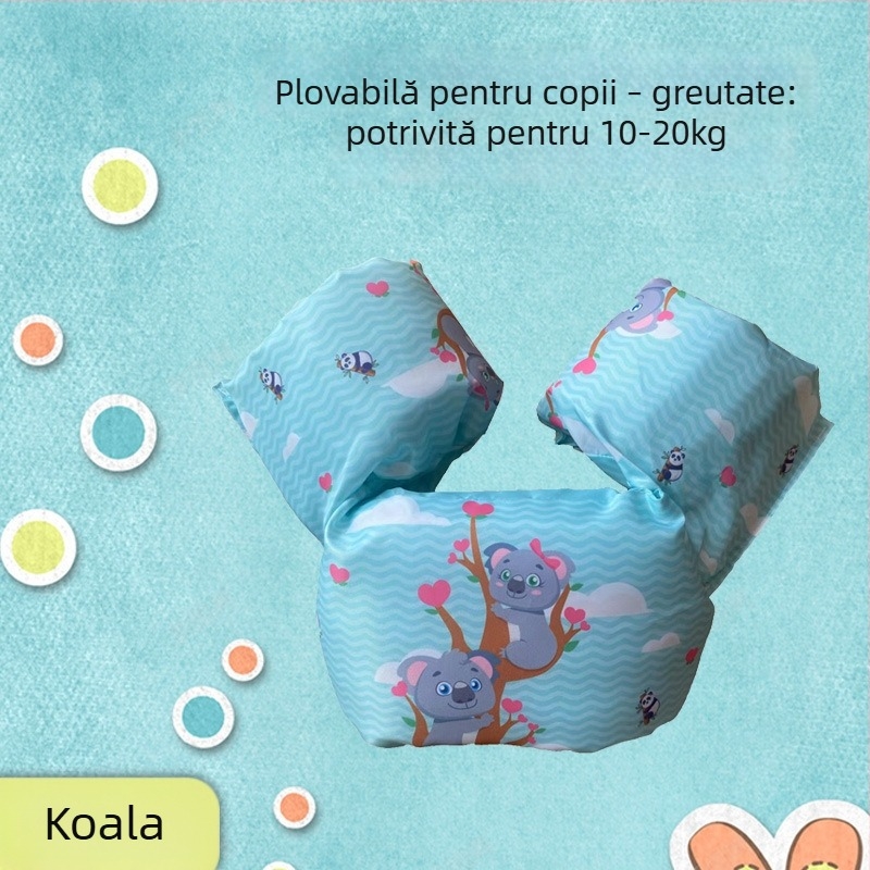 Vestă de plutire pentru copii cu mâneci gonflabile și design flamingo - costum de baie pentru bebeluși (OEM)