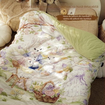 Cuvertură pentru nou-născuți — material 100% bumbac, umplutură din bumbac, greutate sub 0,5 kg, pentru primăvară și toamnă