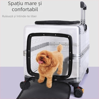 Valiză de transport pentru animale de companie din PVC, capacitate 13 kg, transparentă, portabilă