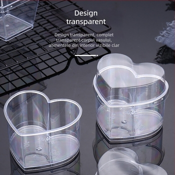 Cupe mousse de unică folosință, design îngroșat, cupă creativă de jeleu pentru deserturi, model 7770, plastic PS, cu capac, pentru ambalarea alimentelor