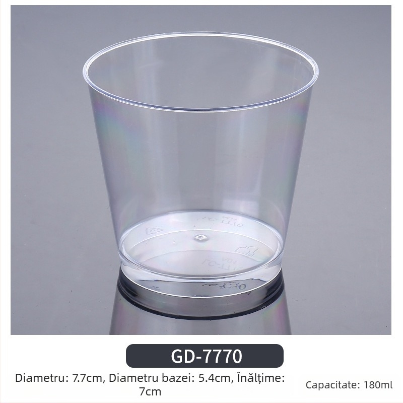 Cupe mousse de unică folosință, design îngroșat, cupă creativă de jeleu pentru deserturi, model 7770, plastic PS, cu capac, pentru ambalarea alimentelor